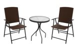 AZ Patio Heaters Three Piece Patio Set in Dark Brown Wicker