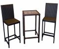 AZ Patio Heaters Bistro Patio Set in Dark Brown Wicker