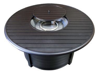 AZ Patio Heaters Outdoor Round Aluminum Propane Fire Pit in Black