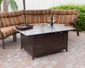 AZ Patio Heaters Outdoor Aluminum Rectangular Fire Pit in Hammered Bronze