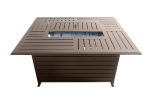 AZ Patio Heaters Outdoor Aluminum Rectangular Fire Pit in Hammered Bronze