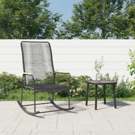 Patio Rocking Chair Black 23.2"x31.3"x40.9" PVC Rattan