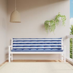 Garden Bench Cushions 2pcs Blue&White Stripe 78.7"x19.7"x2.8" Fabric