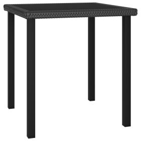 Patio Dining Table Black 27.6"x27.6"x28.7" Poly Rattan