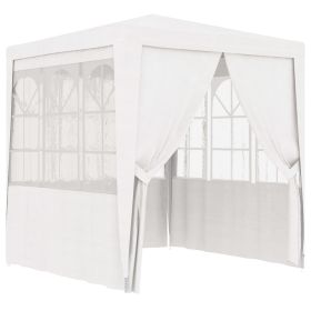 Professional Party Tent with Side Walls 8.2'x8.2' White 0.3 oz/ftÂ²