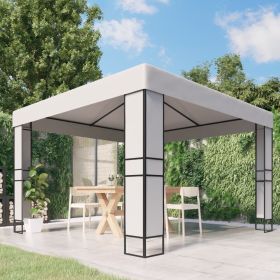 Gazebo with Double Roof 9.8'x9.8' White