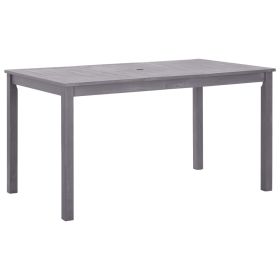 Patio Table Gray Wash 55.1"x31.5"x29.1" Solid Acacia Wood