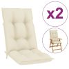 Garden Chair Cushions 2 pcs Cream 47.2"x19.7"x2.8"