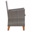 Patio Chairs 2 pcs with Cushions Poly Rattan Gray