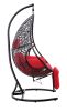 Patio PE Rattan Swing Chair With Stand and Leg Rest for Balcony, Courtyard