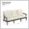 HIPS 3 Seater Sofa with Cushion, Outdoor Garden Sofa, Grey/Beige