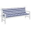 Garden Bench Cushions 2pcs Blue&White Stripe 78.7"x19.7"x2.8" Fabric