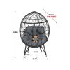 COOLMORE Outdoor Patio Wicker Egg Chair Indoor Basket Wicker Chair with Grey Cusion for Backyard Poolside