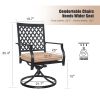 Outdoor Swivel Chairs Set of 4 Patio Metal Dining Rocker Chair with Cushion Surports 300 lbs for Garden Backyard Poolside,Black