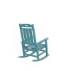 Presidential Rocking Chair HDPE Rocking Chair Fade-Resistant Porch Rocker Chair, All Weather Waterproof for Balcony/Beach/Pool ,Blue