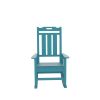 Presidential Rocking Chair HDPE Rocking Chair Fade-Resistant Porch Rocker Chair, All Weather Waterproof for Balcony/Beach/Pool ,Blue