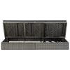 Convertible Sun Bed with Cushions Poly Rattan Dark Gray