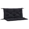 Garden Bench Cushions 2pcs Black Check Pattern 39.4"x19.7"x2.8" Fabric