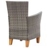 Patio Chairs 2 pcs with Cushions Poly Rattan Gray