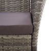 Patio Chairs 2 pcs with Cushions Poly Rattan Gray