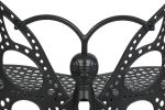 35 H x 46 W x 27 D Outdoor Black Butterfly Bench, 400 lbs Weight Capacity, Weather Resistant